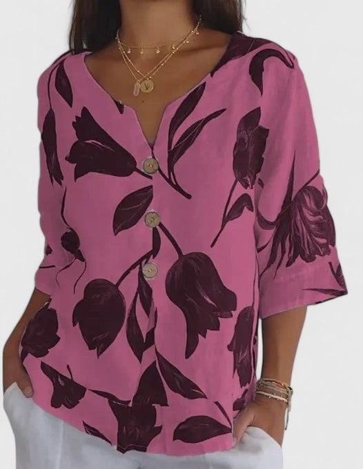 Victoria | Elegant Floral Print Blouse