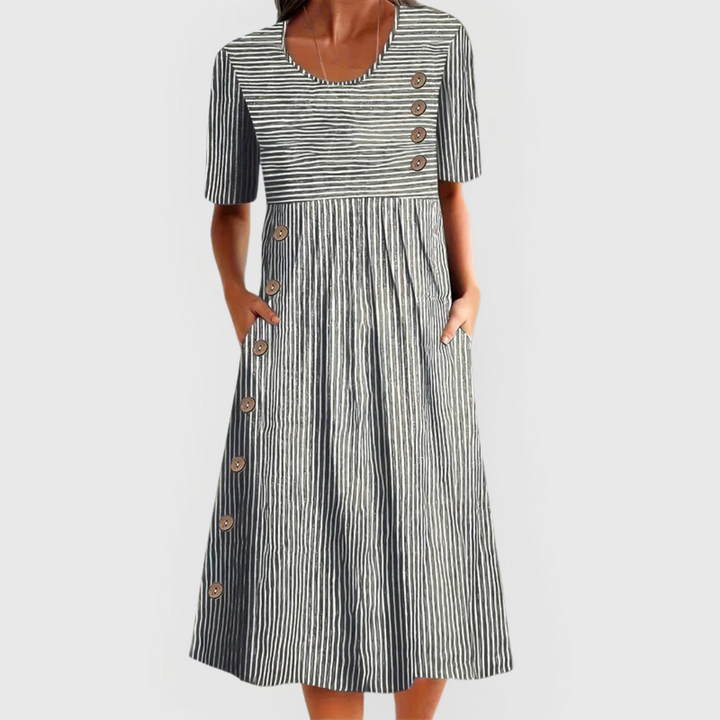 Victoria Striped Midi Dress |