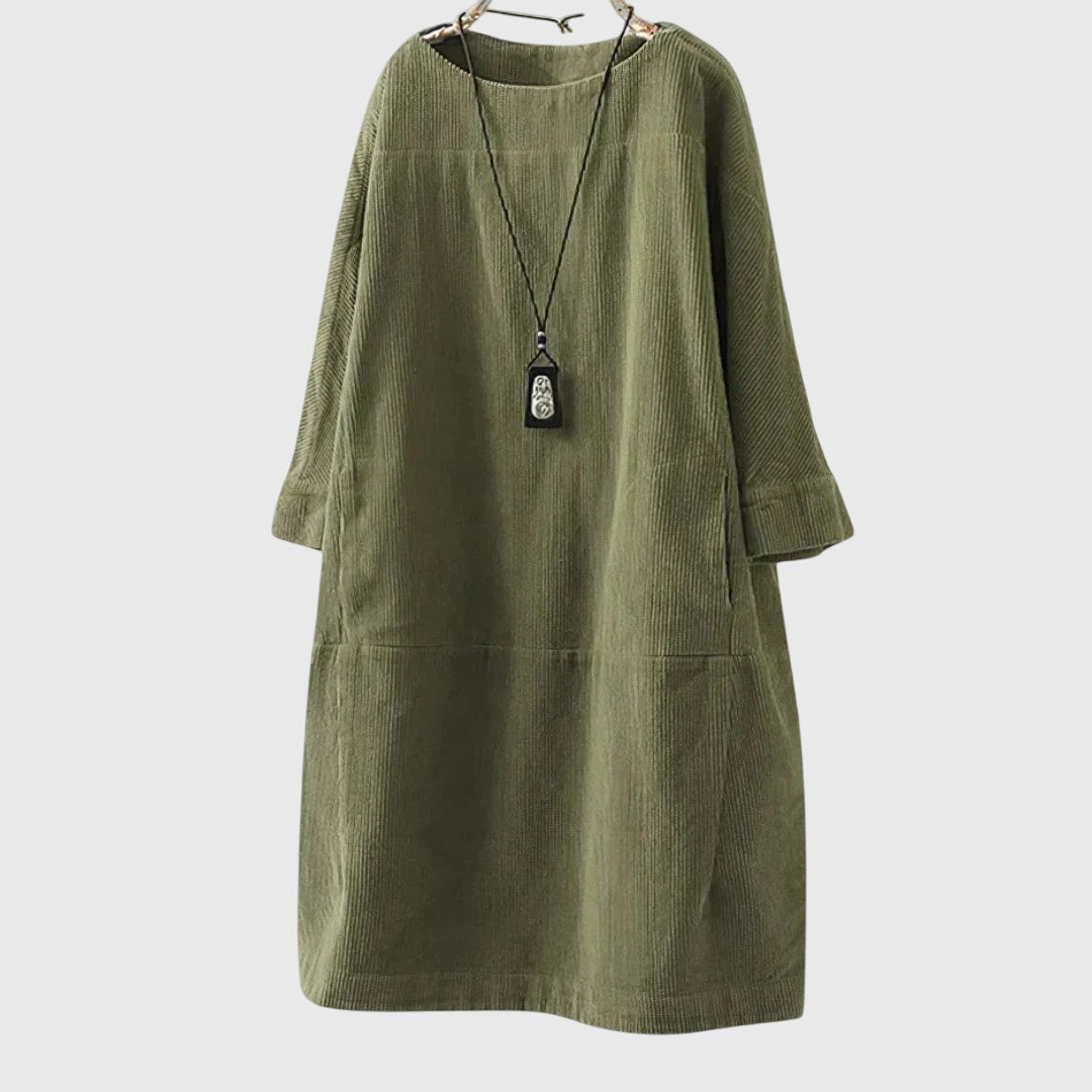 Victoria | Relaxed Corduroy Midi Dress