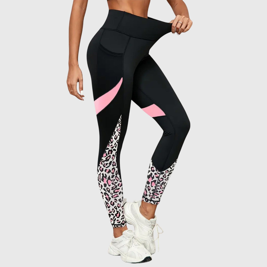 Victoria | High-Waisted Leopard Print Training Trousers