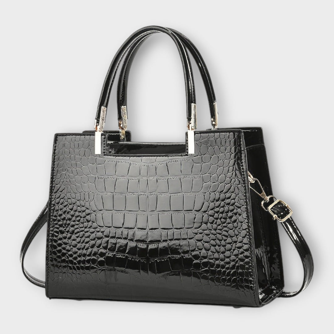 Victoria | Glossy Crocodile Pattern Handbag