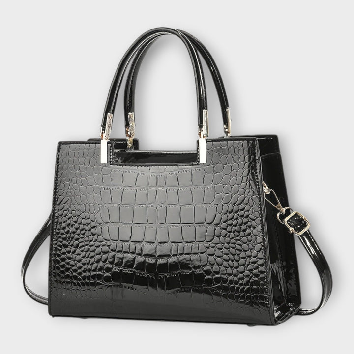 Victoria | Glossy Crocodile Pattern Handbag