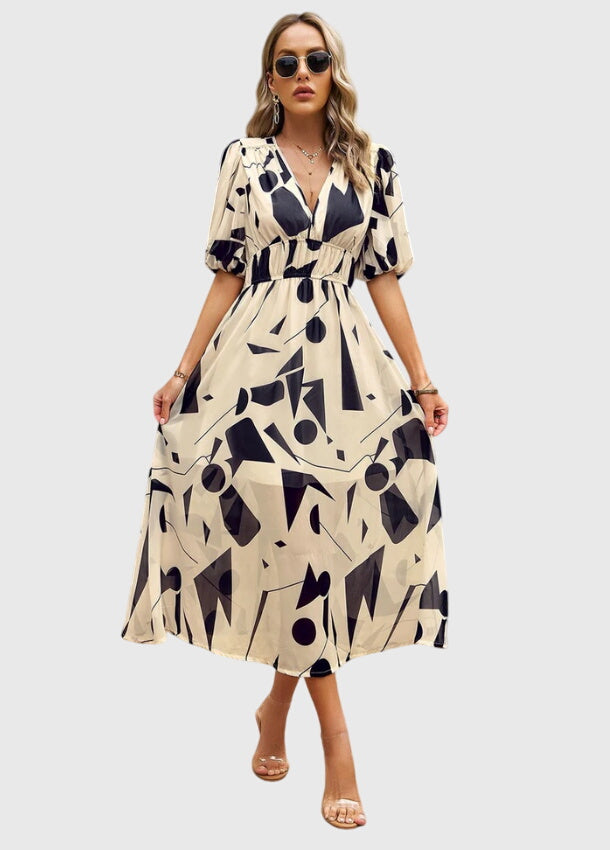 Victoria | Flattering Floral Midi Dress