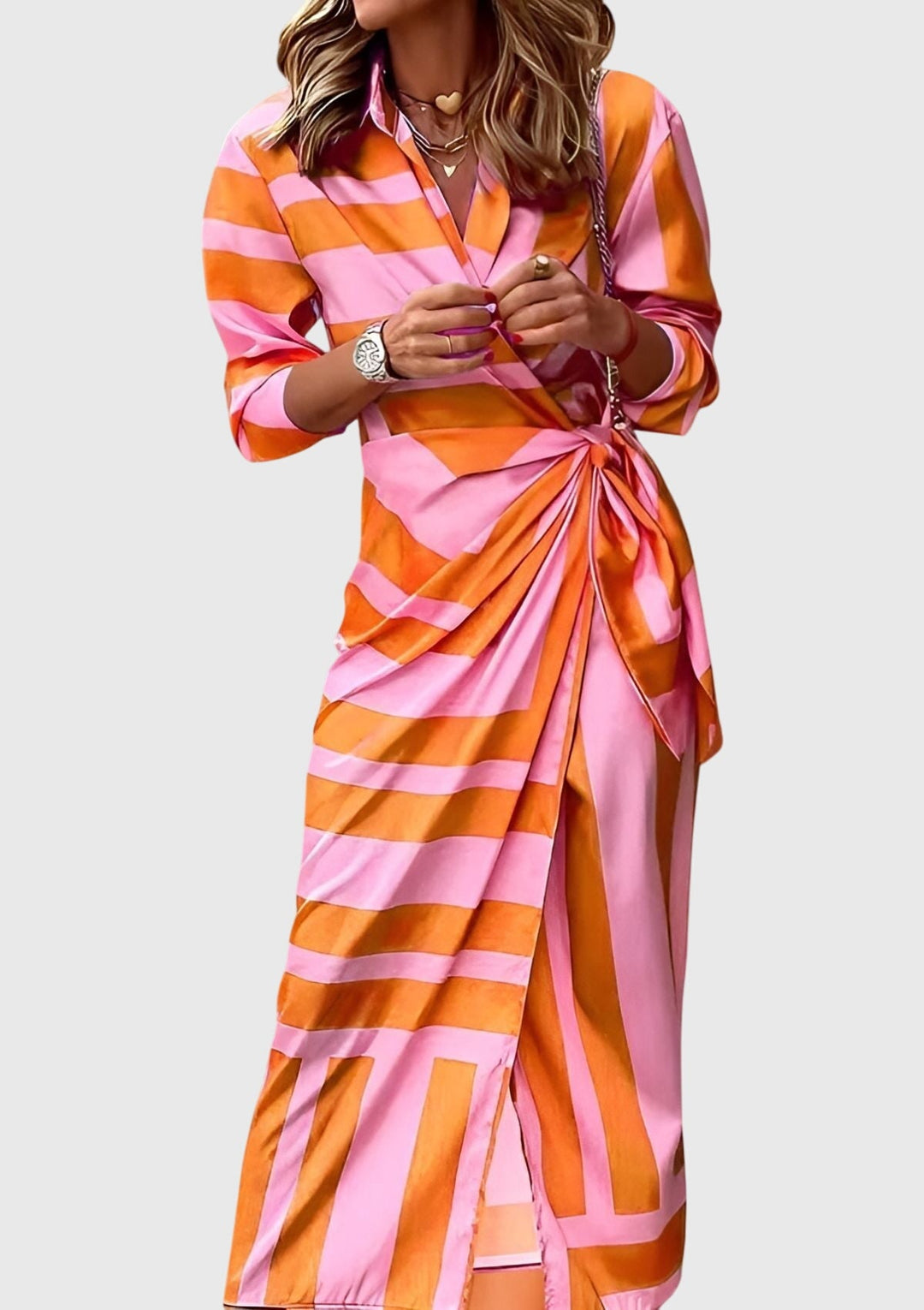 Victoria | Elegant Wrap Dress with Print