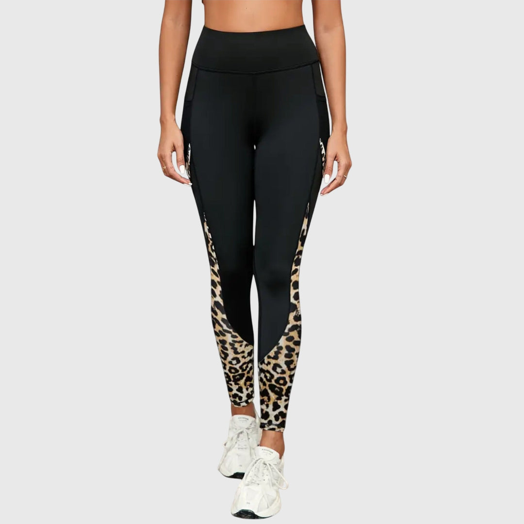 Victoria | High-Waisted Leopard Print Training Trousers