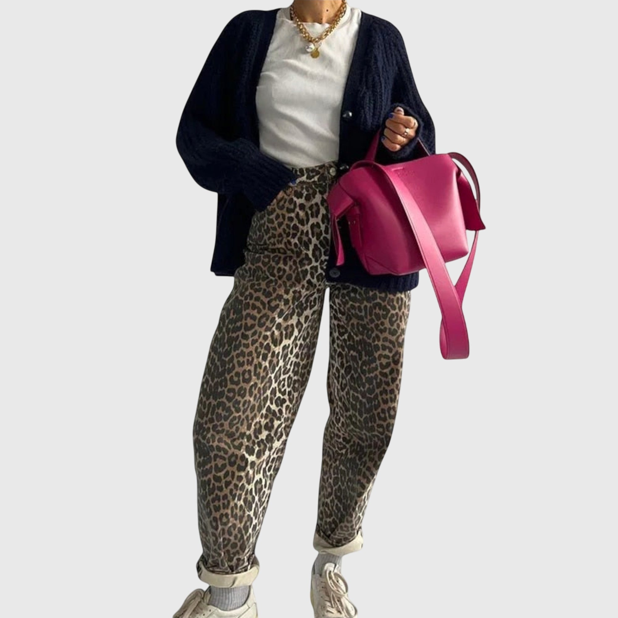 Victoria | Vintage Jeans with Leopard Print