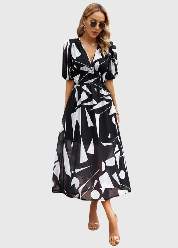 Victoria | Flattering Floral Midi Dress