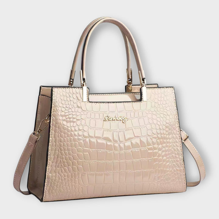 Victoria | Glossy Crocodile Pattern Handbag