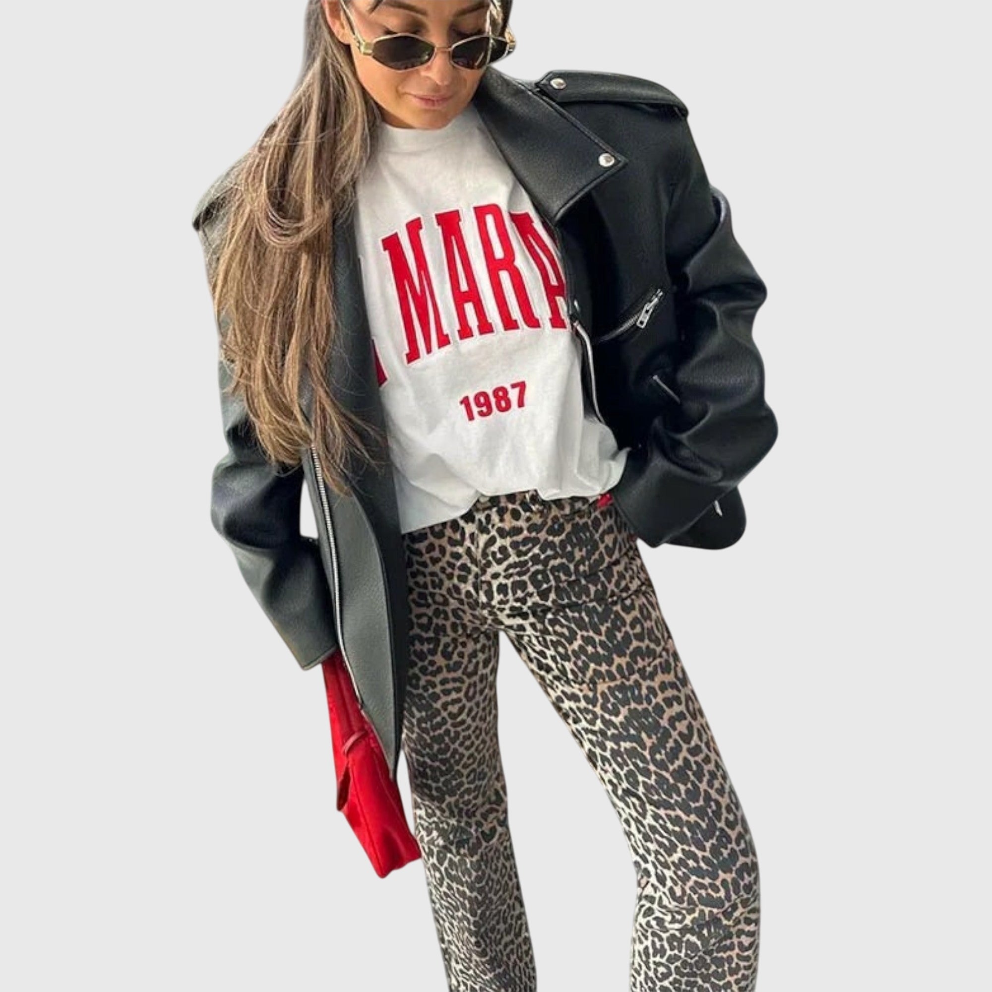 Victoria | Vintage Jeans with Leopard Print