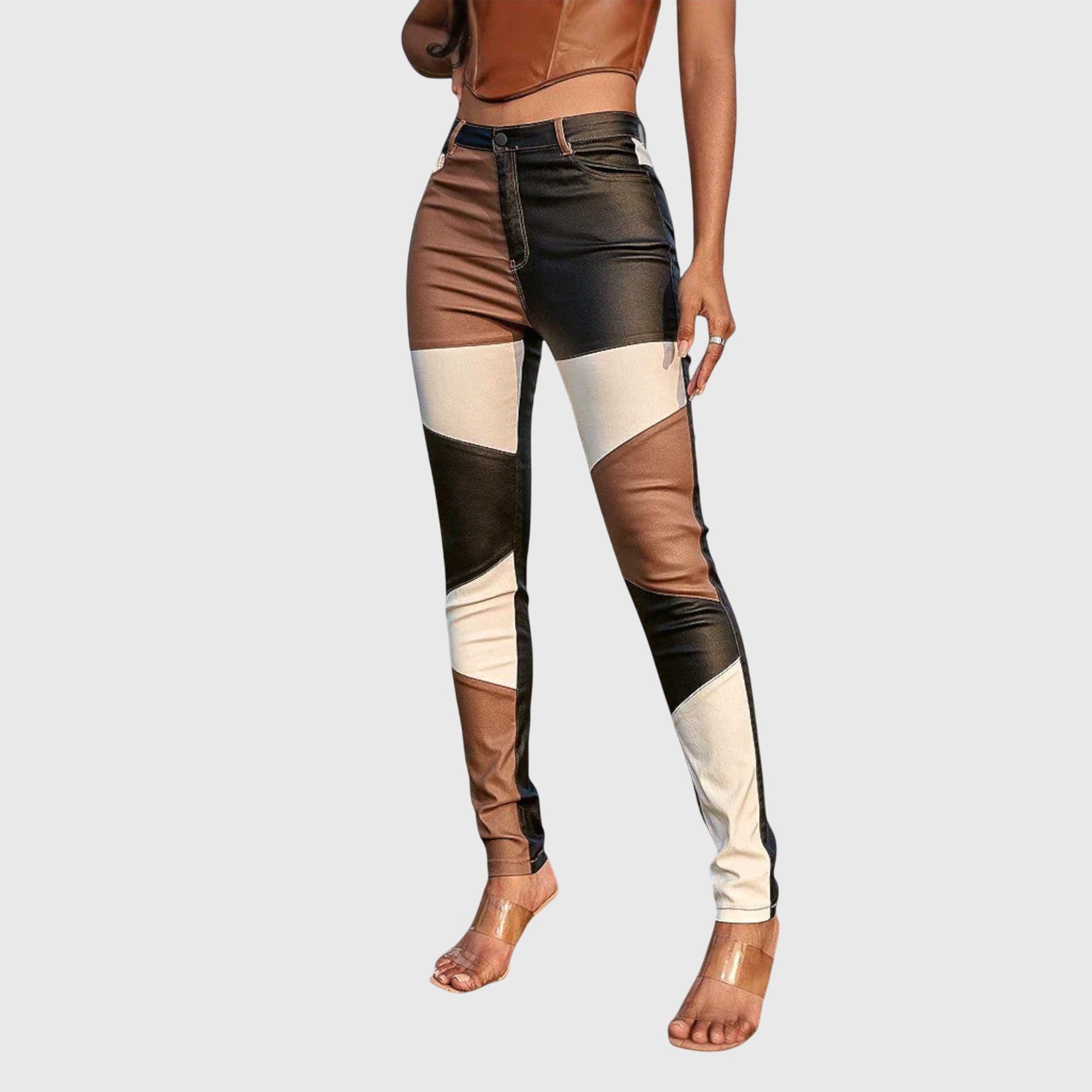 Victoria | Tube Pants with Colour Block Pattern