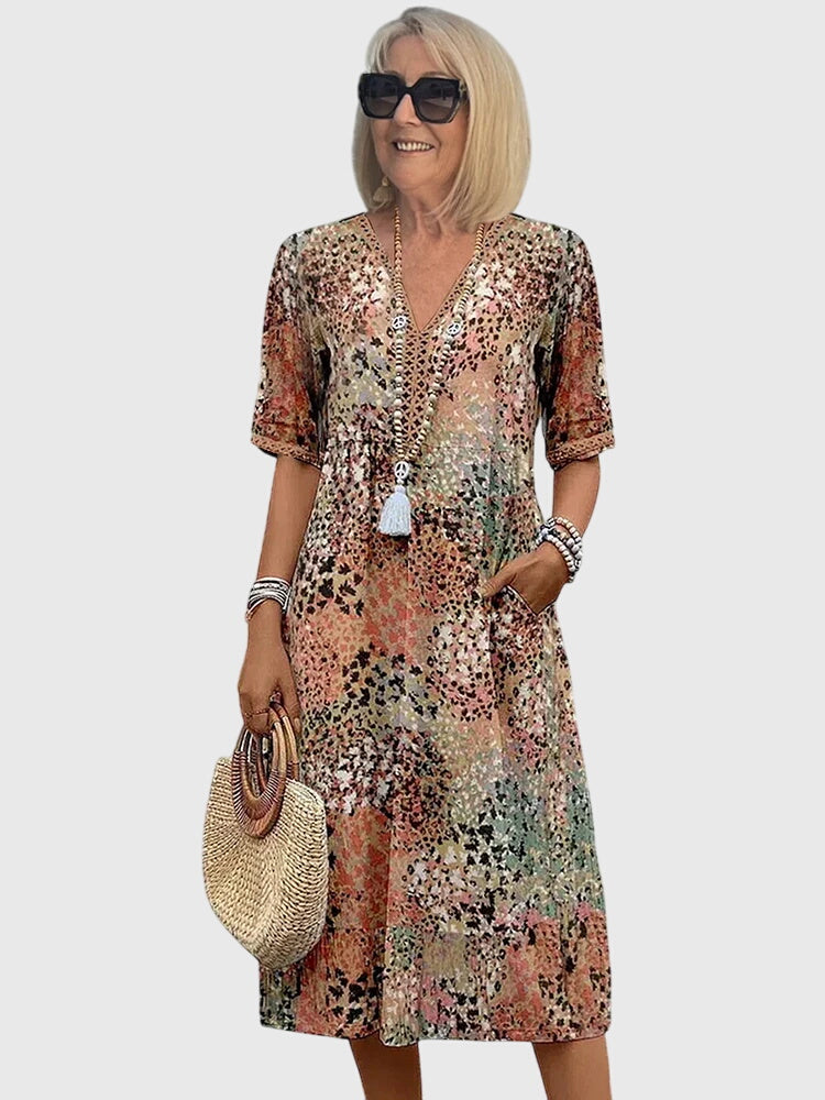 Victoria | Elegant Floral Midi Dress