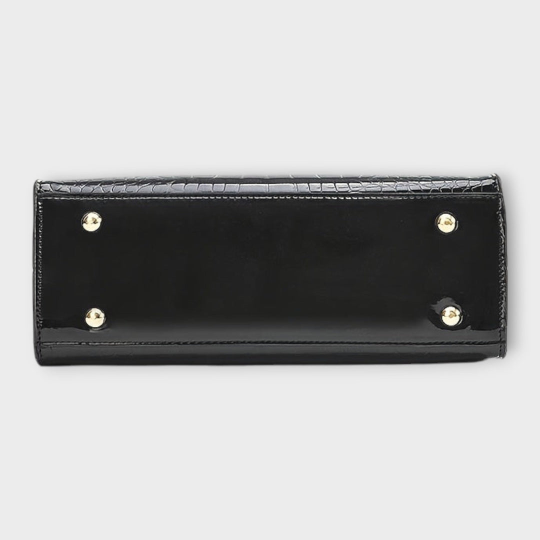 Victoria | Glossy Crocodile Pattern Handbag