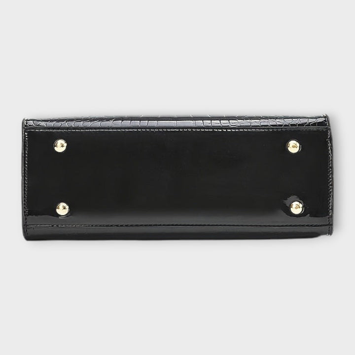 Victoria | Glossy Crocodile Pattern Handbag