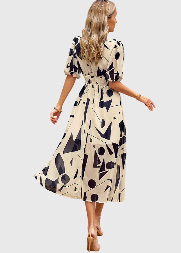 Victoria | Flattering Floral Midi Dress