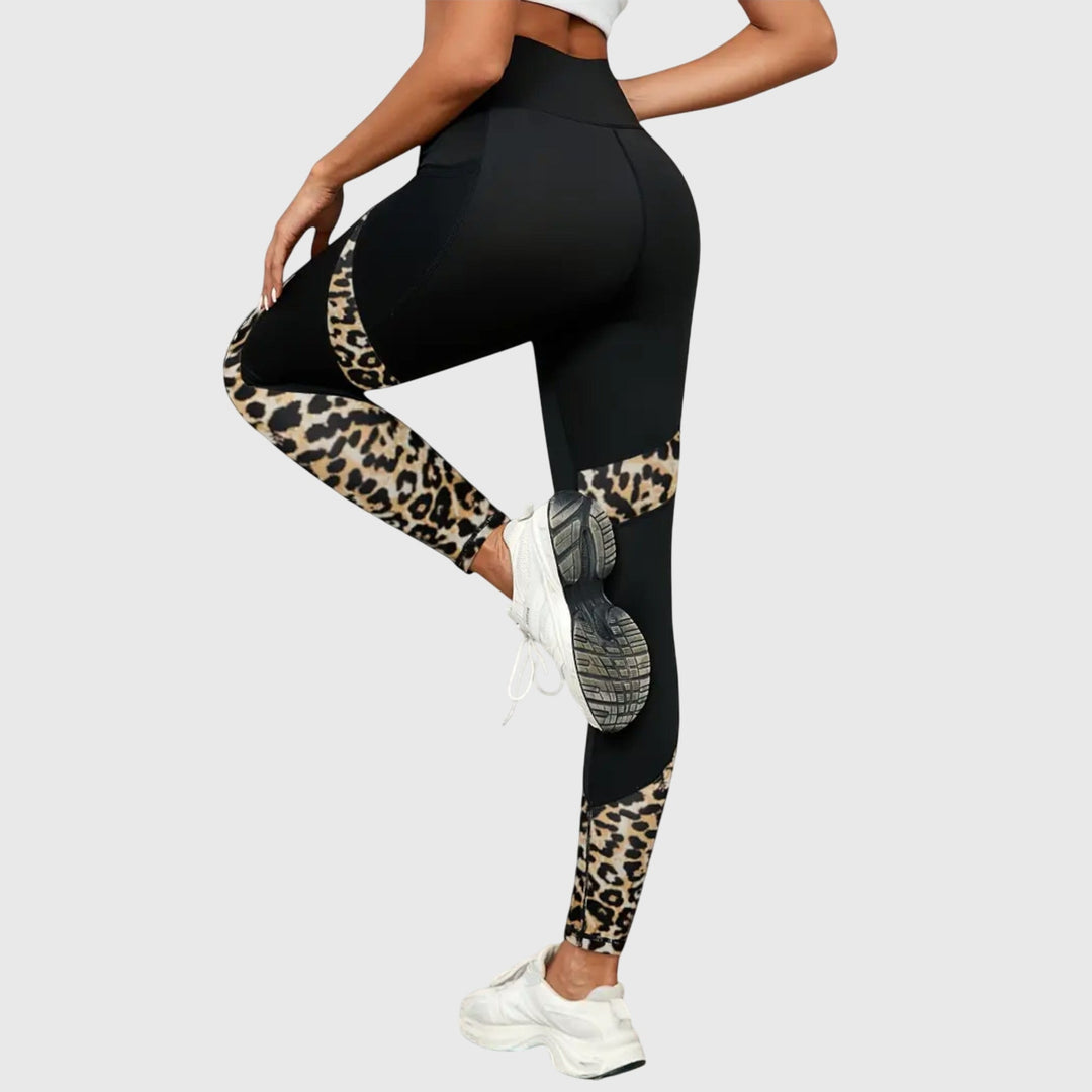 Victoria | High-Waisted Leopard Print Training Trousers