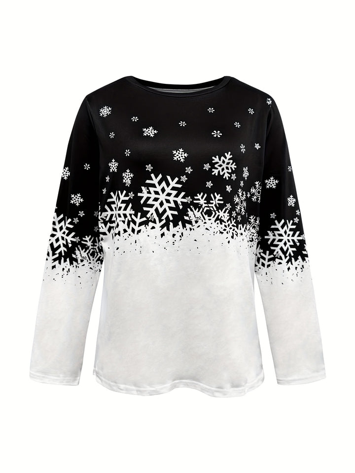 Victoria | Winter Print Long-Sleeve Top