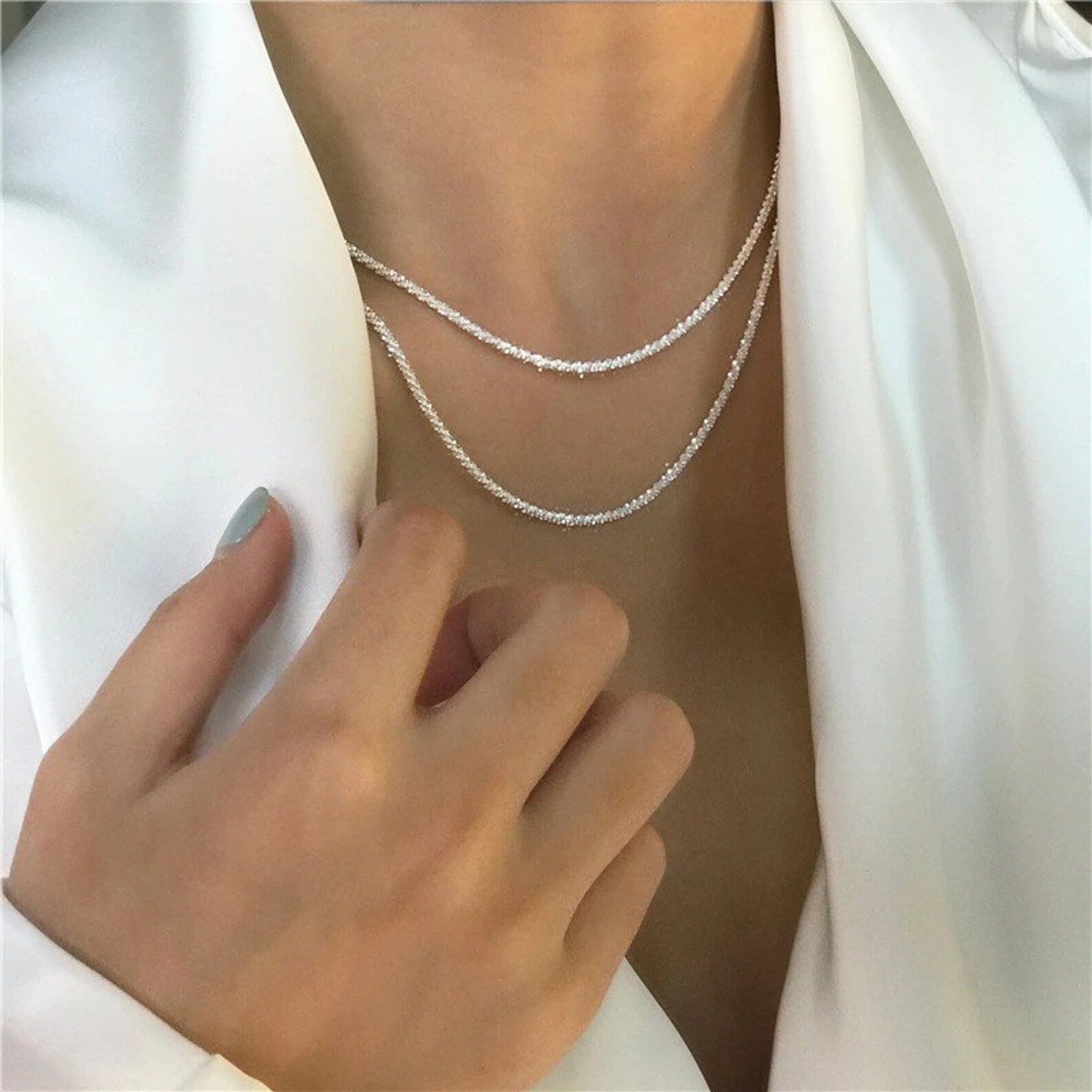 Victoria Starry Light Necklace Silver Set |