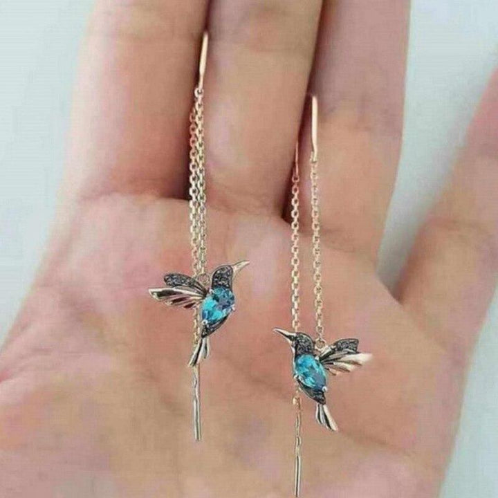 Victoria Hummingbird Earrings with Enamel and Zirconia |