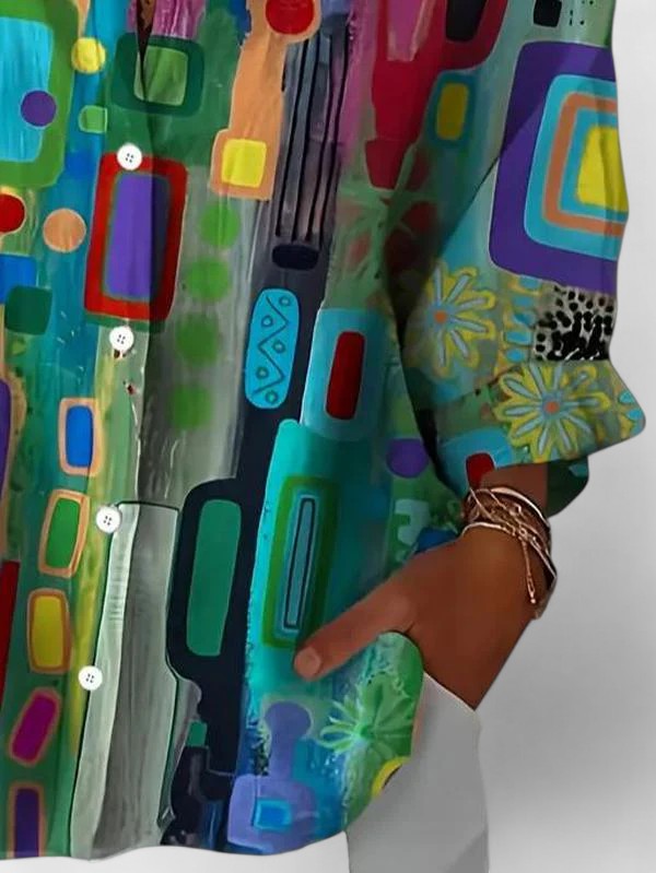 Victoria | Elegant Geometric Pattern Blouse